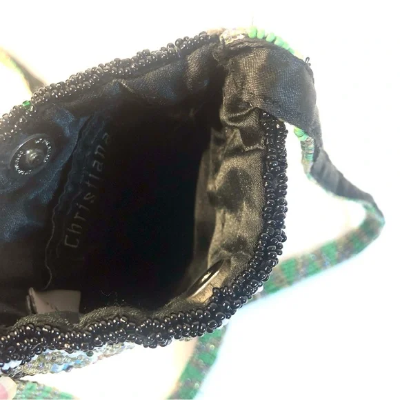 CHRISTIANA Multicolor Glass Beaded Crossbody Bag Purse - Picture 6 of 7